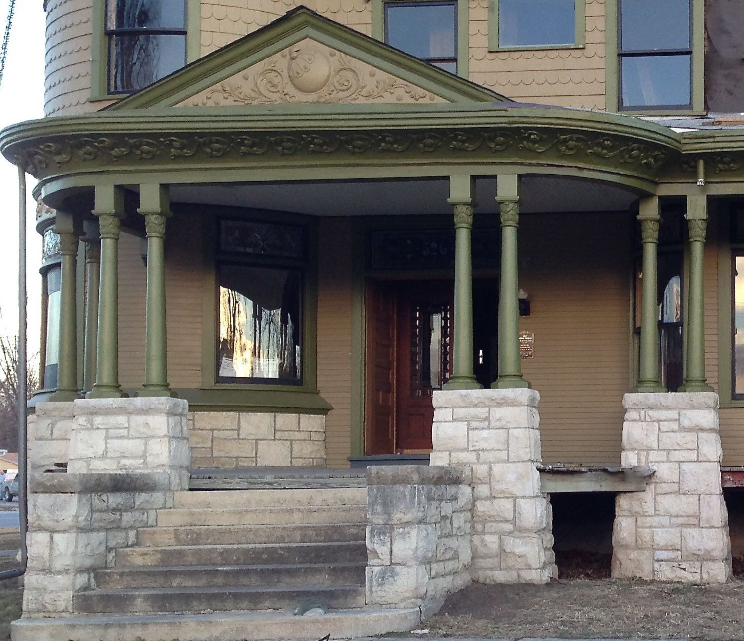 The Cross House with Columns restored. Historic home, House, Outdoor